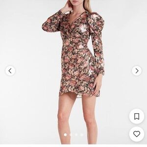 Express Floral Long Sleeve Dress